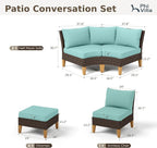 PHI VILLA 7-Piece Wicker Patio Furniture Set, Outdoor Half-Moon Curved - Image 2