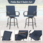 Giantex Set of 4 Swivel Outdoor Bar Stools, All-Weather Bar Height Patio Chairs - Image 6