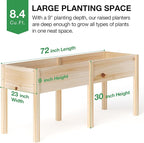 MIXC 72”L X 23”W Raised Garden Bed Outdoors - Image 2