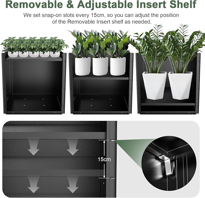Tall Metal Planter Box for Outdoor Plants 26" L x 26" W x 26", Heavy Duty Steel - Image 4