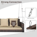 Outvita Porch Swing, 5FT Hanging Outdoor Porch Swings - Image 4