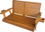 Wooden Porch Swing 2-Seater, High Backrest and Deep Seat, Bench Swing - Image 8