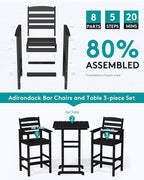 SERWALL 4 Pieces Outdoor Patio Bar Set - Image 6