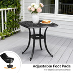 VINGLI 21” Outdoor Side Table, Cast Aluminum All-Weather Patio Side Table Small - Image 5
