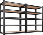Set of 2 Garage Shelving Heavy Duty Storage Shelves, Metal Adjustable Shelving by Unknown