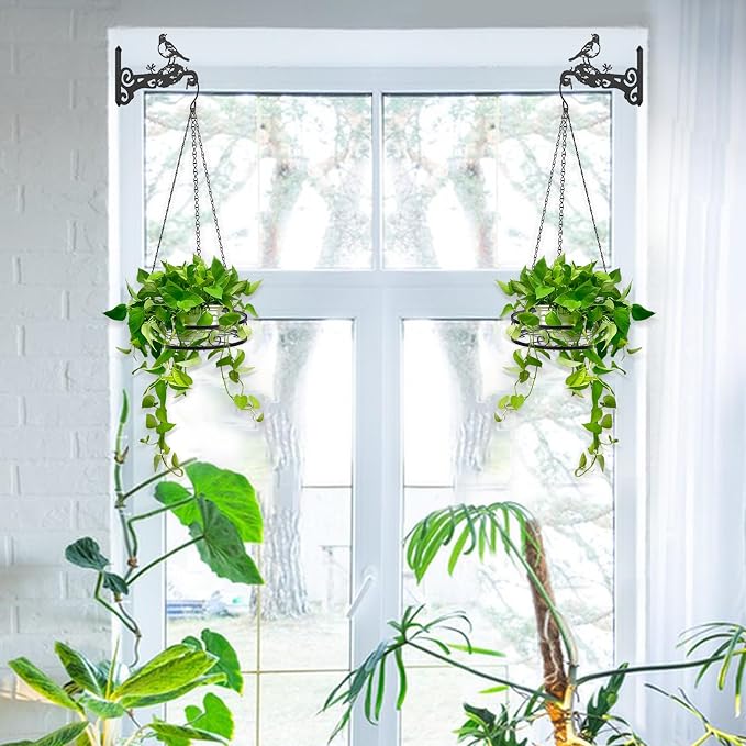 4-Pack Aesthetic Wall Plant Hanger Indoor and Outdoor – 10 Inch Metal Hanging - Image 4