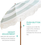 AMMSUN Boho Fringe Umbrella Outdoor Patio, 6.5ft UPF50+ Picnic Umbrella - Image 3