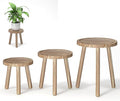 3-Pack Wood Plant Stands Indoor, Single Plant Stand by Unknown