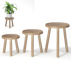 3-Pack Wood Plant Stands Indoor, Single Plant Stand by Unknown