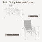 PHI VILLA 7 PCS Patio Dining Set, Metal Outdoor Furniture - Image 7
