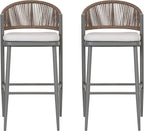 Christopher Knight Home Hearth 30.25" H Patio Barstools Set of 2, Woven Wicker - Image 6
