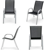 Giantex Set of 4 Patio Chairs, Stackable Outdoor Dining Chairs, 330 LBS Capacity - Image 4