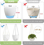 10 inch Self Watering Hanging Planters, 2 Pack Hanging Flower Pots - Image 5