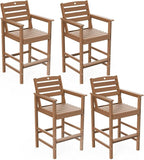 Patio Bar Table, Adirondack Chairs and Table 4 Pieces Set, Bar Height Chairs by Orbcove