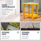 nalone Adirondack Side Table 16.5" Outdoor Side Tables HDPE Plastic Double - Image 5