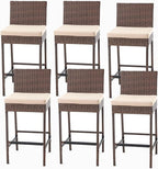 ECOTOUGE Outdoor Bar Stools, Wicker Woven Patio Stools & Patio Bar Chairs by ECOTOUGE