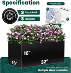 Galvanized Steel Metal Planter Rectangular Indoor 32" L x 16" W x 16" H Black - Image 2