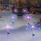 Solar Garden Firework Lights Outdoor Waterproof 6 Pack, 120 LED Sparklers - Image 2
