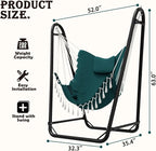 Hammock Chair with Stand, Heavy-Duty Hanging Chair with Stand, - Image 6