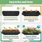 Riare 4 Pack 30 Inch Black Fabric Window Box Liners- Felt Square Trough Planter - Image 5