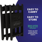 SIMPLEX 48 Black Resin Stackable Folding Chair - Image 6