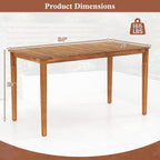 Tangkula 54" Acacia Wood Patio Dining Table - Image 3