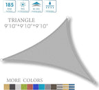 LOVE STORY 10' x 10' x 10' Triangle Silver Grey Sun Shade Sail Canopy UV Block - Image 7
