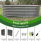 A ANLEOLIFE 8x4x2ft Galvanized Raised Garden Bed Kit, Oval Metal Deep Root - Image 7