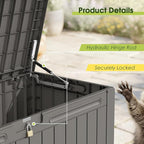 Devoko 100 Gallon Outdoor Storage Box, Waterproof Resin Deck Box - Image 7