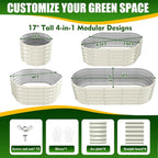 17" Tall Elevated Oval Metal Raised Garden Bed - 5ft x 2ft in Size and 0.8MM - Image 3