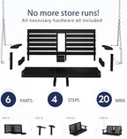 KINGYES Outdoor Hanging Porch Swing Set of 4, 2 Seat Patio Chair - Image 5