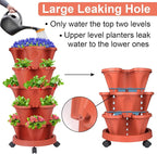 DUNCHATY Stackable Planters 5 Tier Vertical Garden Planting Tower Planters - Image 4