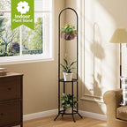 BMOSU Plant Stand with Hooks Indoor Outdoor Corner Tall Plant Stand Heavy-Duty - Image 4