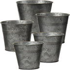 Briful 5 Size Galvanized Buckets Rustic Farmhouse Metal Bucket Galvanized by Briful