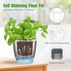 4 Pack Self Watering Pots 4-inch Decorative Flower Planters - Image 3