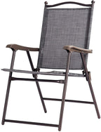 Giantex Set of 2 Patio Folding Chairs, Outdoor Patio Dining Chairs w/Armrest - Image 7