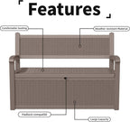 80 Gallon Outdoor Storage Bench Deck Box Waterproof Lockable, Outdoor Storage - Image 8