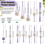 Hoteam 12 Pcs Macrame Plant Hangers Macrame Hanging Planters - Image 3
