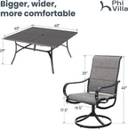 PHI VILLA 9 Pcs Patio Dining Set - Image 7
