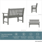 POLYWOOD GNB48GY Vineyard 48" Bench, Slate Grey - Image 4