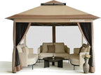 OASISHOME Pop-up Gazebo Portable Instant Canopy Tent 12x12, One-Push Locking by OASISHOME