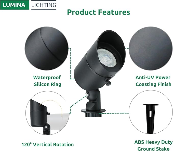 Lumina Lighting® 4W Landscape Lighting 12V Landscape Lights Low Voltage - Image 3