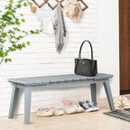 VINGLI Outdoor Wooden Bench, 45” 2-Person Backless Dining Bench, Weatherproof - Image 9