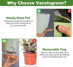 Planters for Indoor Plants, 8/7/6.5/6/5.5/5 Inch Self Watering Planters - Image 3