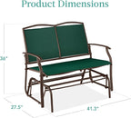Best Choice Products 2-Person Outdoor Patio Swing Glider Steel Bench Loveseat - Image 3