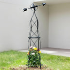 41-Inch Metal Obelisk Trellis – Elegant Garden Support - Image 8