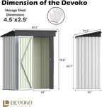Devoko Outdoor Storage Shed 5 x 3 FT Lockable Metal Garden Shed Steel - Image 5