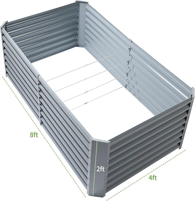 Land Guard 2 Pack 8×4×2ft Galvanized Raised Garden Bed Kit, Galvanized Planter - Image 2