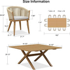 PURPLE LEAF 13 Pieces Oversized Outdoor Dining Set - Image 8