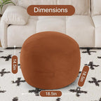 MeMoreCool Round Stuffed Pouf Ottoman Foot Rest, Floor Pouf Foot Stool - Image 2
